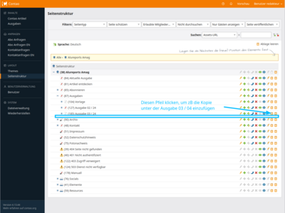 2 - Kopie im Seitenbaum einfügen