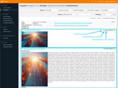 21 - Artikel Inhalt Bearbeitungsmöglichkeiten